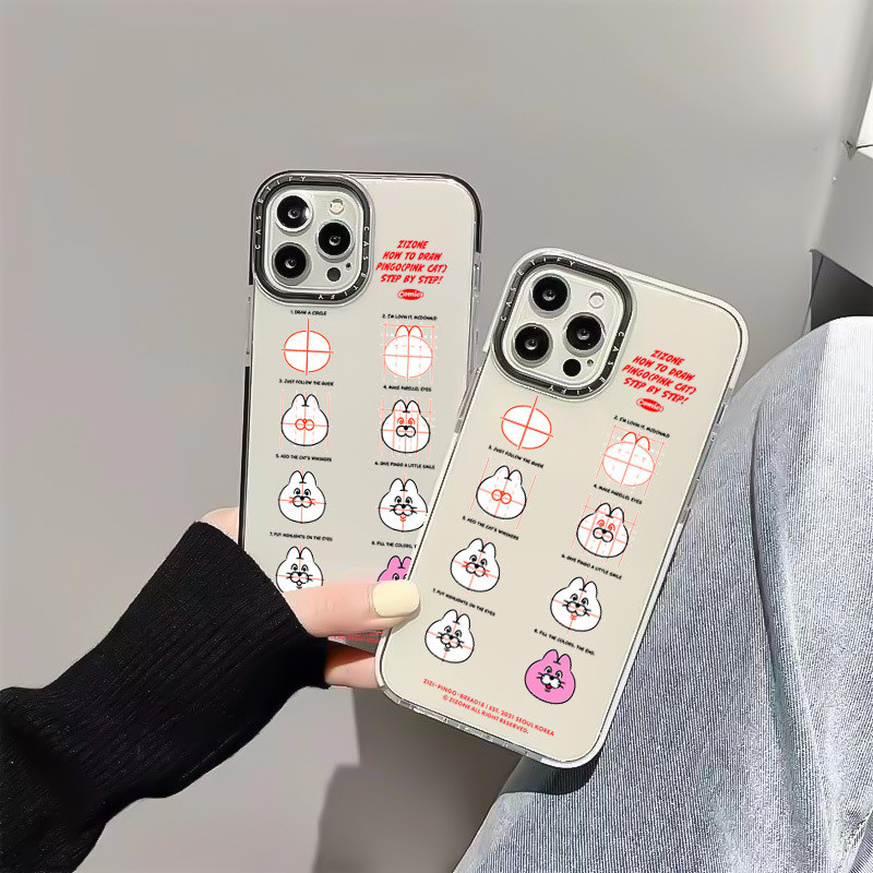 PINGO SKETCH2 โดย ZIZONE สําหรับ IPhone 11 14 15 16ProMax 12 13 Mini Cover X XR XS Max ซิลิโคนนุ่ม S