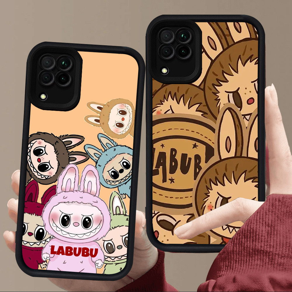 E58 Labubu น่ารักสําหรับซิลิโคนสีดํา Samsung J2 M04 A04 A06 J7 Prime A05 A12 A04E A22 F04 Pro 5G