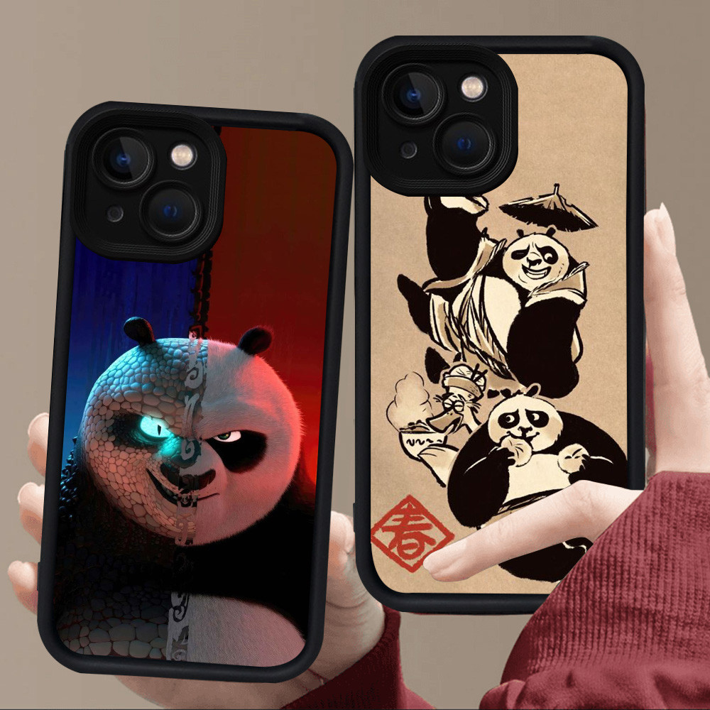 E84 Kung Fu Panda เคสสําหรับซิลิโคนสีดํา iPhone 7 13 6s 6 8 14 Pro Max Plus