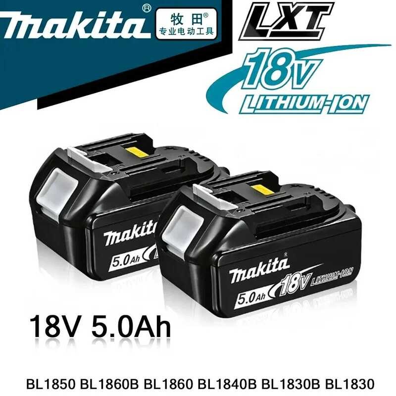 แบตเตอรี่เครื่องมือเจาะ Makita Original 18V 5Ah BL1850B ลิเธียมไอออน 18V, BL1860 BL1860B BL1840B BL1850