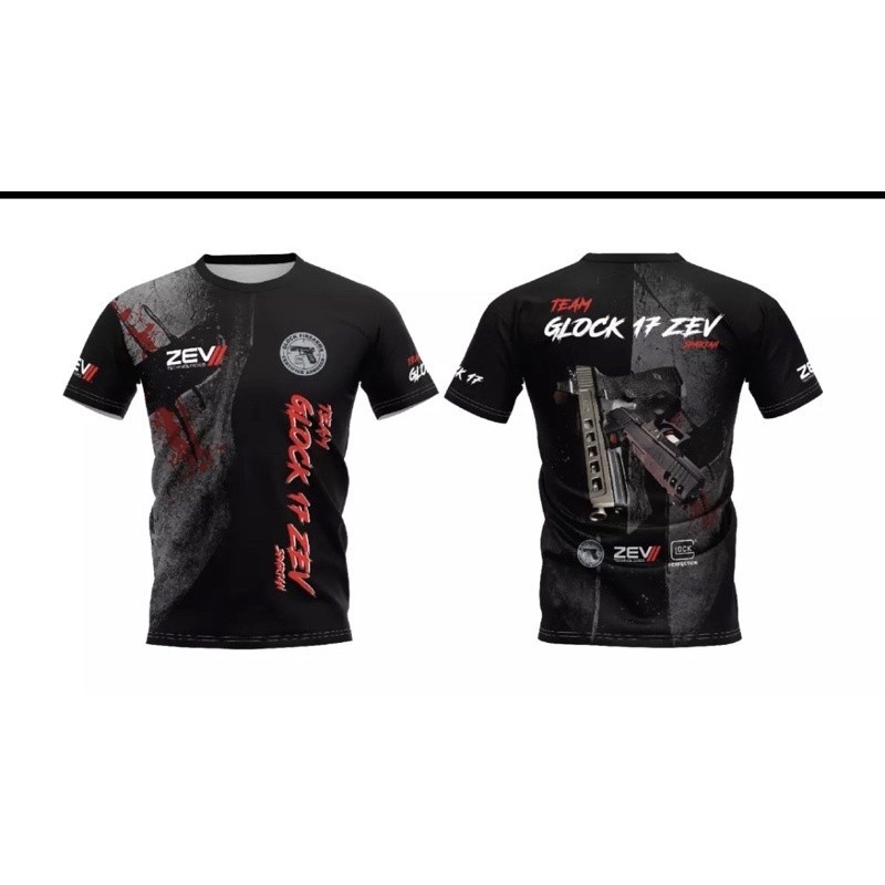 เสื้อพิมพ์ลาย Team Glock 17 ZEV ใหม่ล่าสุด เสื้อใส่ยิงปืน ผจญภัย แนวสปอร์ต เนื้อผ้าใส่สบาย แห้งเร็ว ไม่อมเหงื่อ