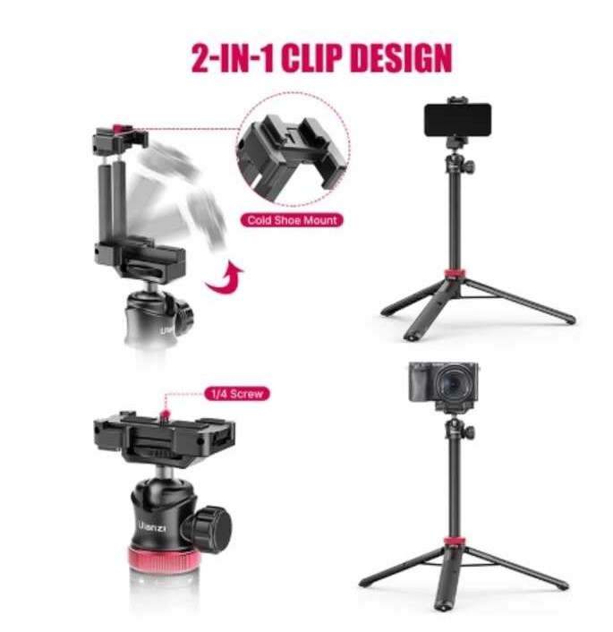 Ulanzi Mt-44 Extendable Vlog Tripod มี 2 สีให้เลือก ขาว/ดำ