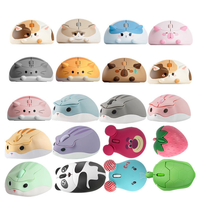 เมาส์คอมพิวเตอร์ AKKO Capybara Cat Hamster Theme เมาส์ไร้สาย 2.4GHz น่ารักการ์ตูน Creative Silent Mice Ergonomic USB Optical Gaming Mouse Mute สําหรับแล็ปท็อป PC Office Notebook