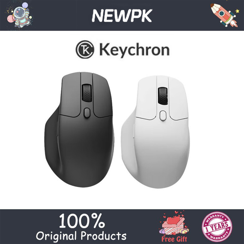 Keychron M6 เมาส์ไร้สาย 2.4G Bluetooth 3395 เมาส์แบบมีสายตามหลักสรีรศาสตร์