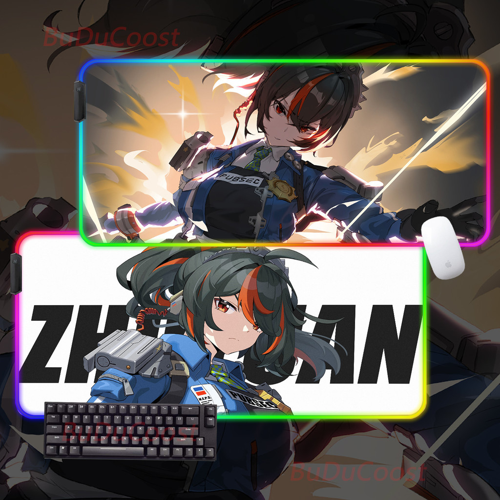 หลายคนชอบ Zenless Zone Zero Zhu Yuan การพิมพ์ HD ความละเอียดสูงภาพใหม่ RGB แผ่นรองเมาส์ XXL แผ่นรอง