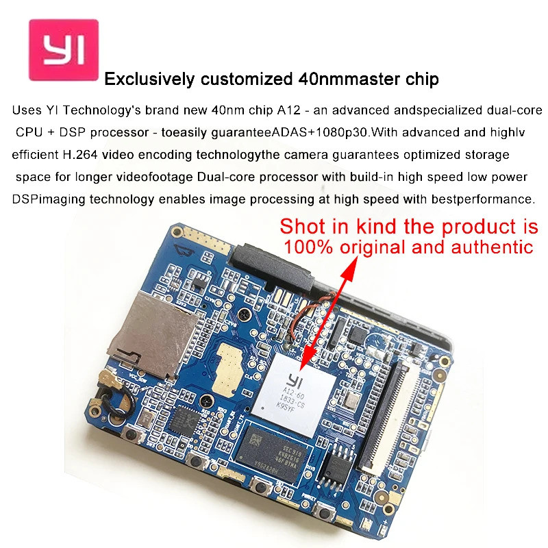 YI Smart xiao For Car 2.7 Screen Full HD 1080P Dash Cam with Night Vision ADAS English Internationa