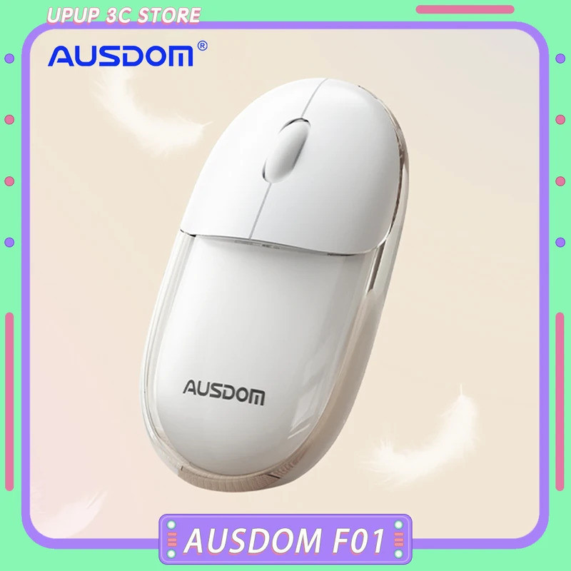 Ausdom FOX F01 เมาส์ไร้สายสองโหมด 2.4G เมาส์สําหรับเล่นเกมบลูทูธ 2400dpi ที่กําหนดเองแฟชั่นเม้าส์สํ
