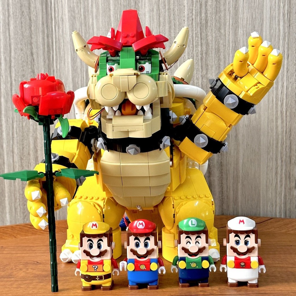 ใช้งานร่วมกับ LEGO King Bowser 71411 Building Block Super Mario Series ของเล่นก่อสร้างเพื่อการศึกษา
