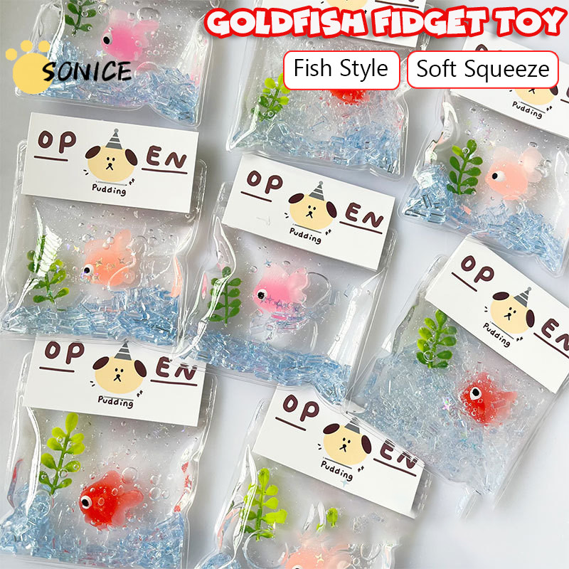 ปลาทอง Squishy ของเล่นความเครียด-Relief ของเล่นบีบของเล่นอาหาร Decompress Fidget ของเล่น Taba Goldfi