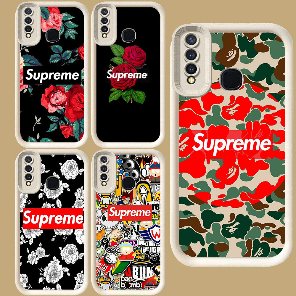 R46 Rose Supre-me Casing สําหรับ VIVO Y30 Y91 Y93 Y12 Y50 Y91C Y17 Y30i Z1 Pro V9 Y15 Y19 Y95 สีขาว