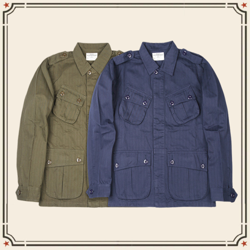 เสื้อกันหนาวสไตล์ทหารเวียดนาม ลาย Herringbone Multi-Bag Style สีกากี เหมาะสำหรับสวมใส่ในทุกโอกาส