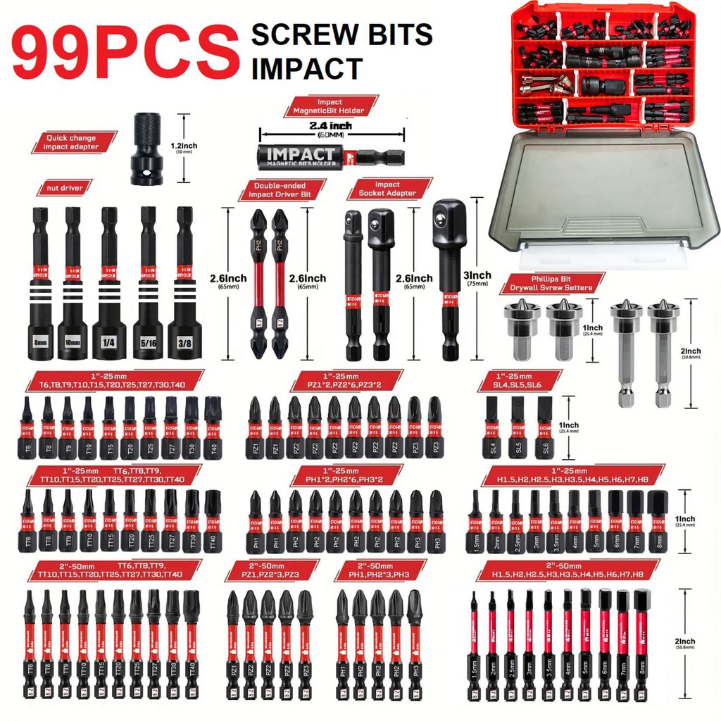 99 ชิ้นชุดบิตที่มีประสิทธิภาพแขน Hex Cross แบนพลัมสีดําทนต่อแรงกระแทก S2