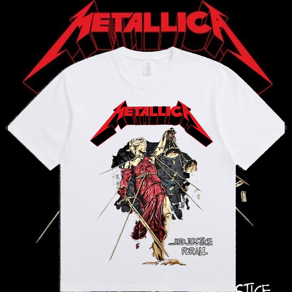 [ขายร้อนในประเทศไทย]เสื้อยืด metallica วงดนตรีพิมพ์แขนสั้นผู้ชายผู้หญิงเดียวกันคลาสสิกร็อคเสื้อยืดฤดูร้อนระบายอากาศสบายเทรนด์แฟชั่นด้านบน [สนับสนุน COD]