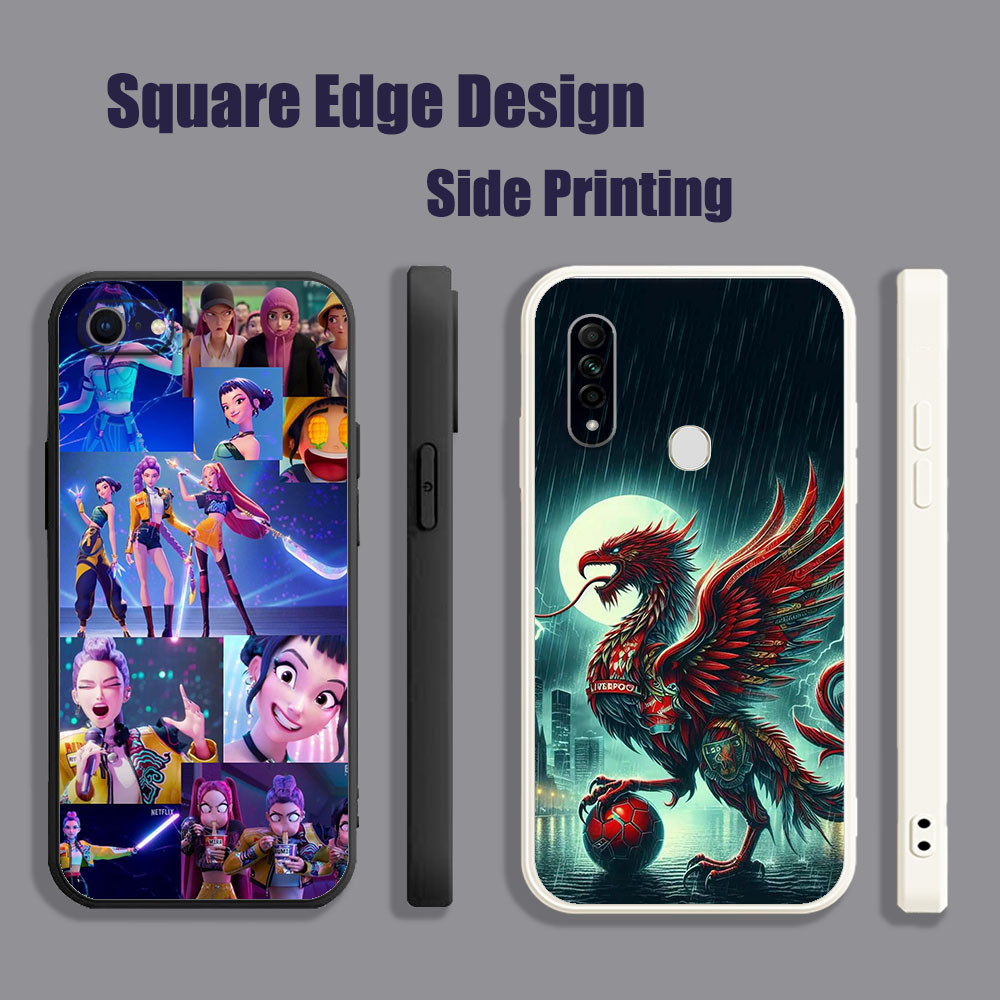 เคสสําหรับ OPPO A12 A3S A5S A5 A7 A15 A15S A16 A16S A12E Liverpool fc FXT08 เคสโทรศัพท์ขอบสี่เหลี่ยม