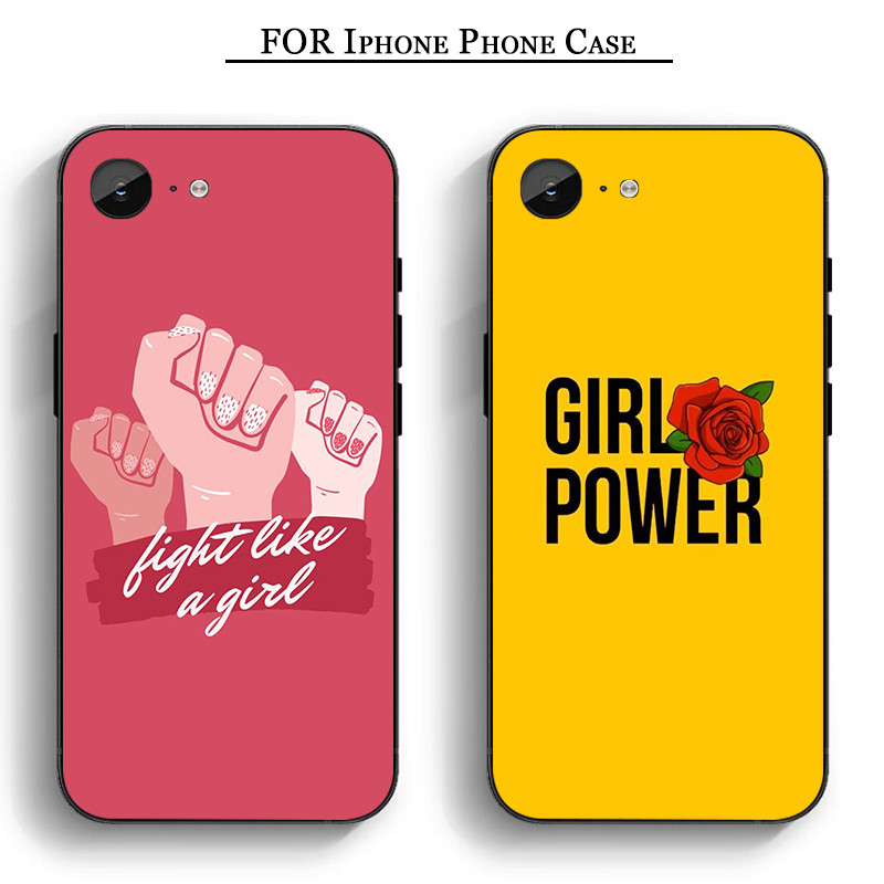 CU85 Girl Power iPhone 11 12 Pro Max Mini 6 7 8 Plus Plus 6S X XS Max XR SE Soft Case