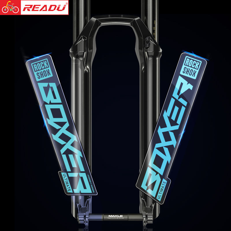 +-2020 rockshox boxxer สติกเกอร์ส้อมด้านหน้าตกแต่งจักรยานเสือภูเขาของตัวเองสติกเกอร์ส้อมด้านหน้ากันน