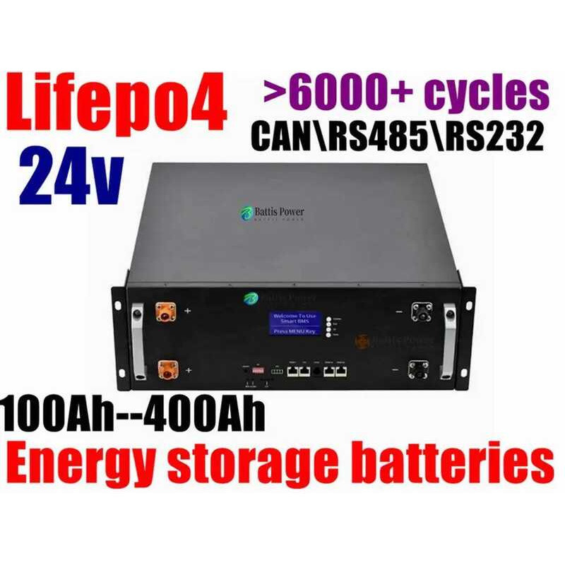แบตเตอรี่ Lifepo4 100Ah 24V 120Ah 150Ah 180Ah 200Ah 280Ah 300Ah 400Ah แบตเตอรี่ลิเธียมพร้อม CAN RS48