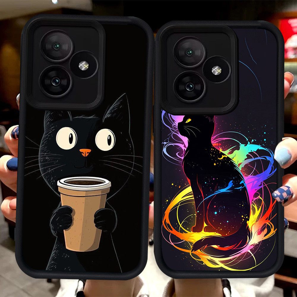 H2 เคสแมวดําสําหรับ VIVO Y91C Y3 Y17 Y15 Y12