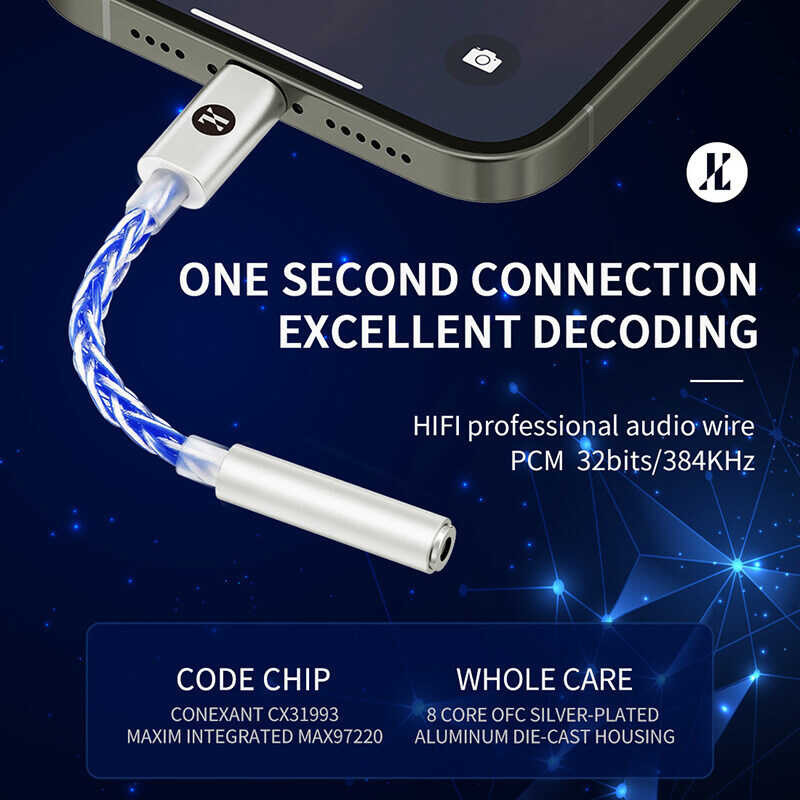 Jcally Jm6prol อะแดปเตอร์แบบ Lighing DAC ถอดรหัสหูฟังโทรศัพท์อะ