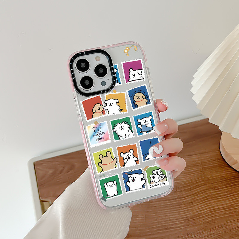 น่ารักการ์ตูนกรอบรูปลูกสุนัขสําหรับiphone 11 14 15 Pro Max 12 13 Mini Cover X XR XS MaxซิลิโคนกันชนใสSE 2022 6 7 8 Plusปลอกกันกระแทก