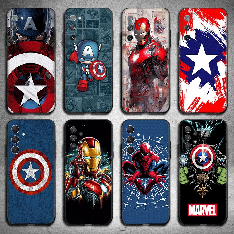 SAMSUNG เคสโทรศัพท์สําหรับsamsung M20 M30 M30S M21 M31 M51 A52S TPUสีดําเคสนิ่มMarvel Avengers