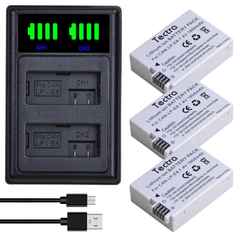 LP-E8 6 LPE8 Battery for Canon EOS Rebel T2i T3i T4i T5i 550D 600D 650D 700D Kiss X4 X5 X6i X7i +