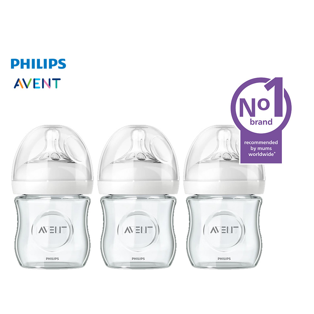 Philips AVENT ชุดขวดนมแก้วธรรมชาติ 4 ออนซ์