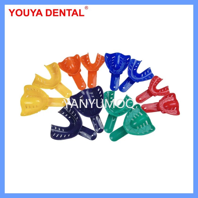 tk ขายร้อน  12pcs Disposable Dental Impression Trays Denture Model For Adult And Children Dentistry