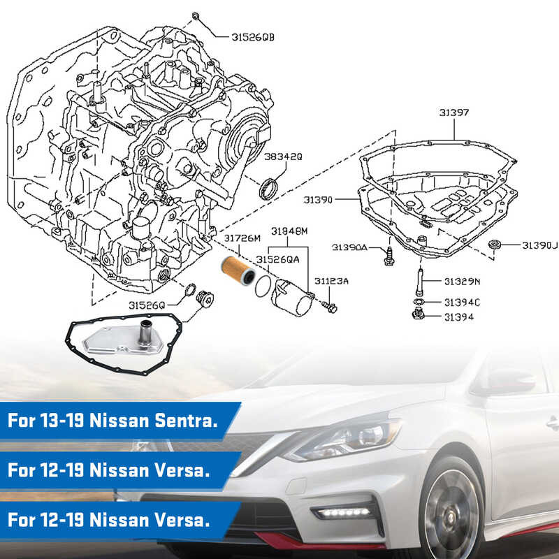 12-19 นิสสัน Sentra Versa หมายเหตุ 31728-3Jx0a 31728-3Jix0b Re0f11a 3172628X0a