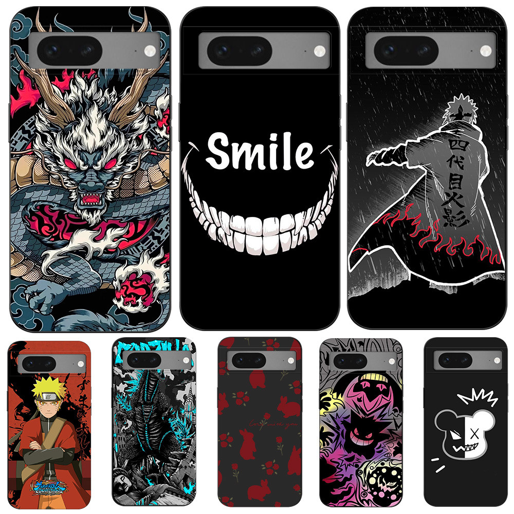 สําหรับ Google Pixel 7 สําหรับ Google Pixel 7 Pro Soft Case เคส tpu สีดํา Smiley