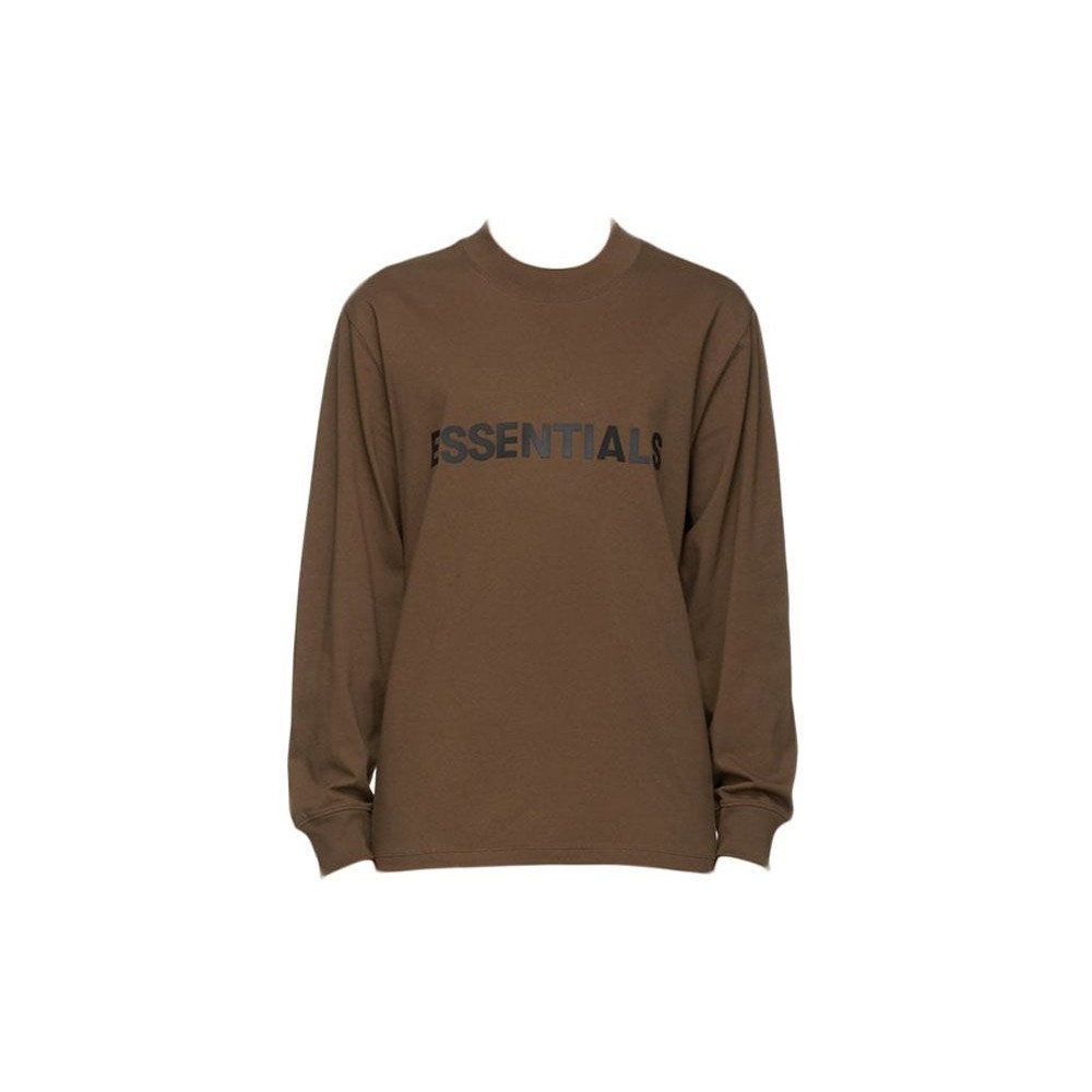 ♞,♘FEAR OF GOD ESSENTIALS SSENSE 3D Silicon Applique Boxy Long Sleeve T-Shirt Rain Drum Unused WFD