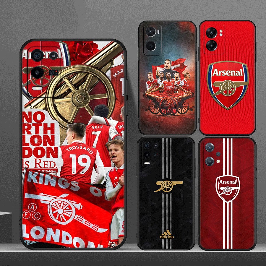 J5T arsenal FC สําหรับ Realme X Lite XT X2 V13 V23 GT neo 3 GT2 pro 3T P1 TPU ซิลิโคนอ่อนนุ่มสีดําป้