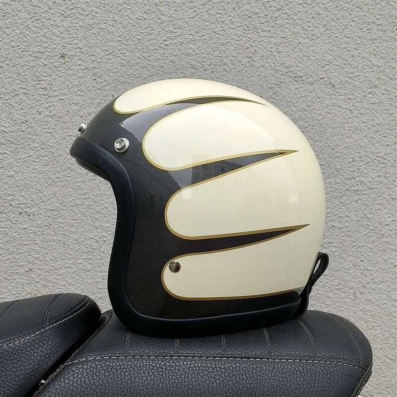 TT&COCASCOS หมวกกันน็อค 3/4 เปิดหน้า Jet Cafe Racer วินเทจ 500TX สำหรับขี่สกู๊ตเตอร์และมอเตอร์ไซค์
