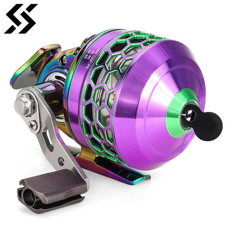 ❤ Sougayilang สีสันโลหะ Spincast ตกปลา Reel 3.9:1 อลูมิเนียมความเร็วสูงล้อ PE สายถัก Pesca