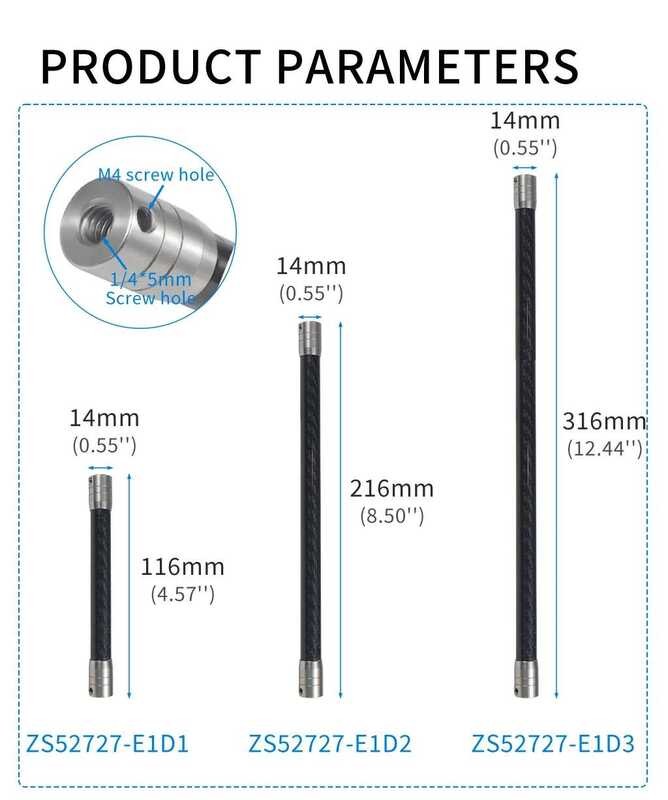 FEICHAO ไม้เซลฟี่ คาร์บอนไฟเบอร์ ขยายได้ สำหรับ GoPro 13 Inst360 X4 X3 สำหรับ DJI Osmo Action 4/3/2
