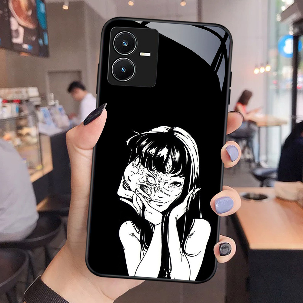 NC-94 Tomie Junjiito Glass Case สําหรับ VIVO Y22 Y35 Y75 Y28 Y22S V25 Y55 iQOO Z6