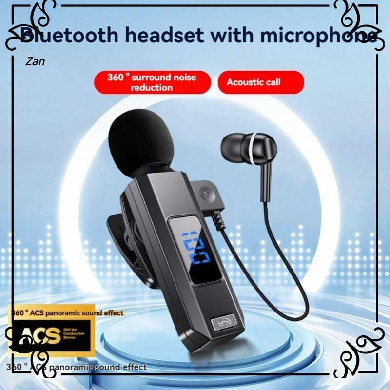 ❤ ZAN พร้อมไมโครโฟน หูฟังแบบหนีบที่คอ โทร HD 5.5บลูทูธ หูฟังเอียร์บัดไร้สาย พร้อมกล่องชาร์จ ชุด