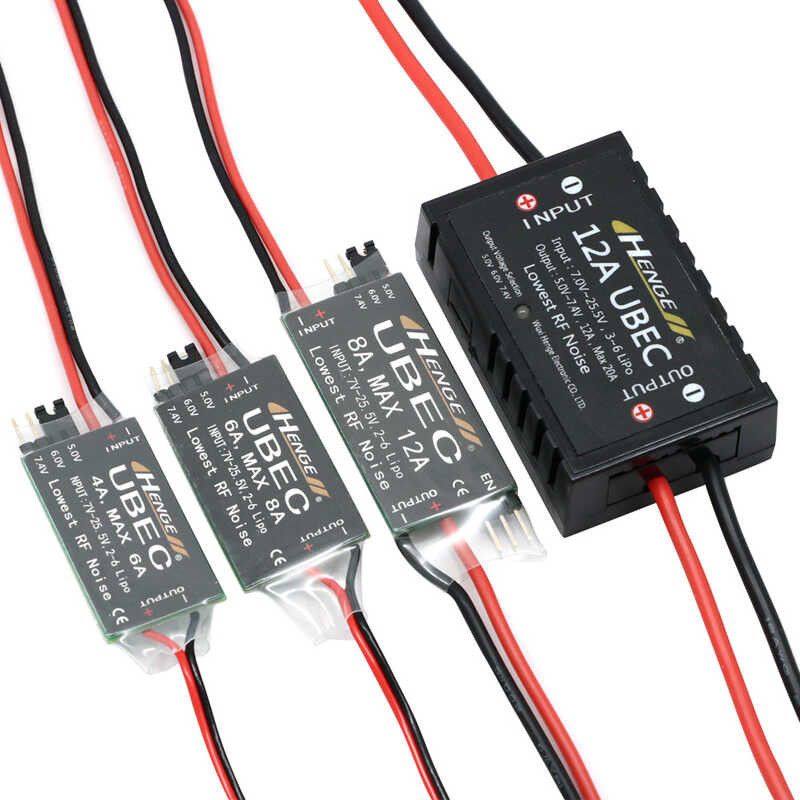 ➧ HENGE 4A 6A 8A 12A UBEC 5V 6V 7.4V สวิตช์โหมด BEC แรงดันไฟฟ้าสำหรั