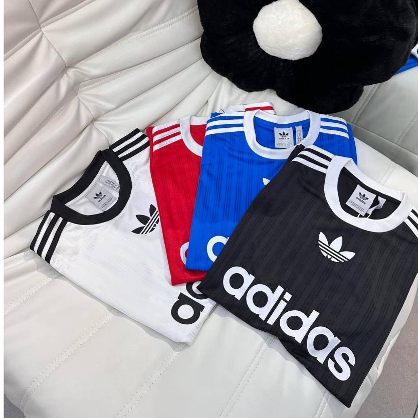 (ของแท้) เสื้อยืด Adidas BIGLOGO พร้อมขอบไหล่ NEW Unisex ผู้ชายและผู้หญิง