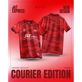 J&t EXPRESS Retro Summer Mens Short Sleeve Jersey Top Red Geometric Full Sublimation Print Jersey Casual อเนกประสงค์เสื้อแขนสั้น