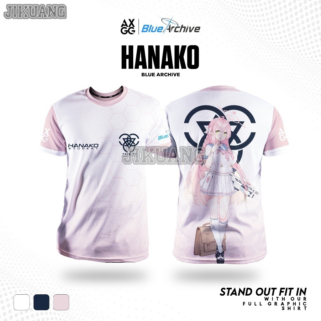 Blue Archive Hanae Hanako Koharu Kokona Rumi Serina Ayane Chinatsu Fuuka เสื้อยืดสําหรับเล่นเกม JK