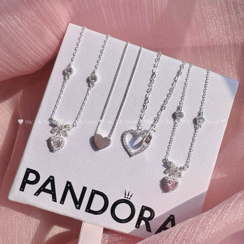 [BST Heart] Pandora สร้อยคอเงินผู้หญิง/สร้อยคอพร้อมกล่อง Pandora HEART design s925 -Lyn Silver