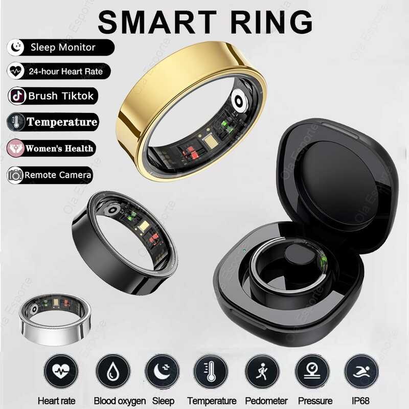 ❤ 2025 R09 Smart Health Ring – Pressure Blood Oxygen Monitor, Sleep/Fiess Tracker, 5Atm Waterpr