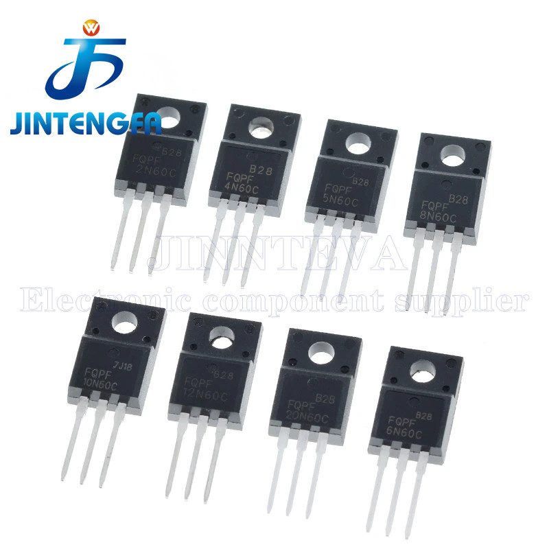 10PCS FQPF4N60C 5N60 6N60 7N65 8N60 10N60 12N60 15N60 20N60C FQPF20N60C 600V TO220F N-EVA ทรานซิสเตอ