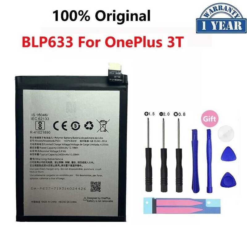 ▥ แบตเตอรี่สำรองของแท้100% สำหรับ Oneplus 1+  1 2 3 3T 5 5T 6T 7 7T 8 Pro Plus 7Plus แบ