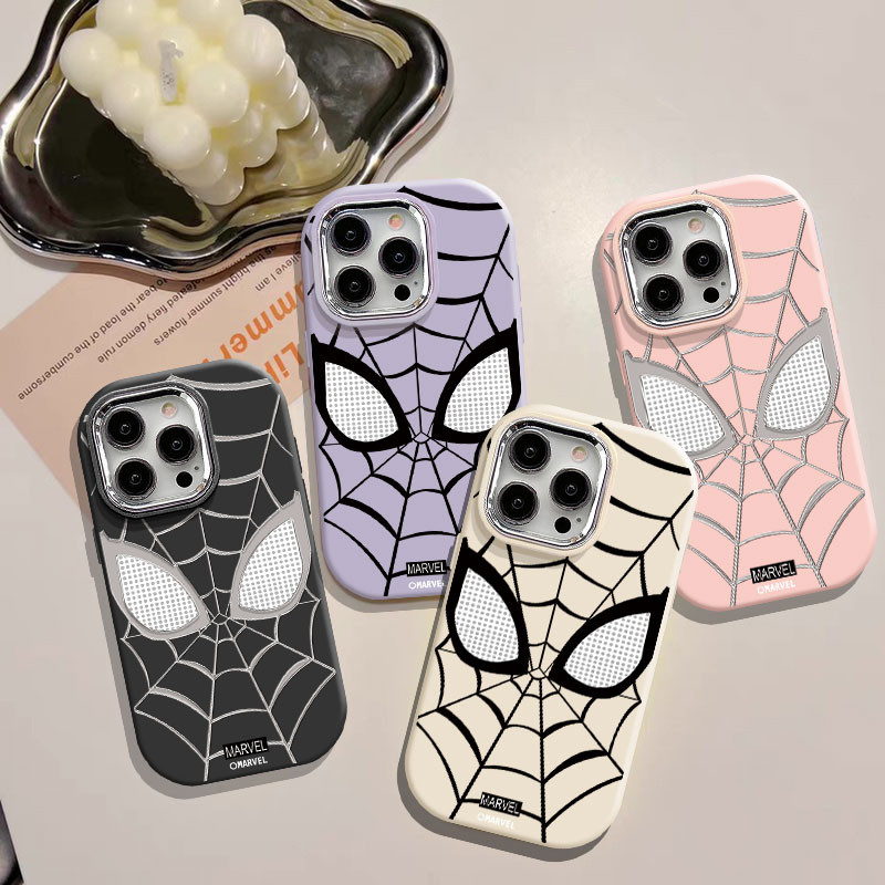 สีดํา Silvery Line Spiderman เคสโทรศัพท์สําหรับ VIVO Y11 Y12 Y15 Y17 Y15S Y15A Y16 Y17S Y18 Y19 Y19S