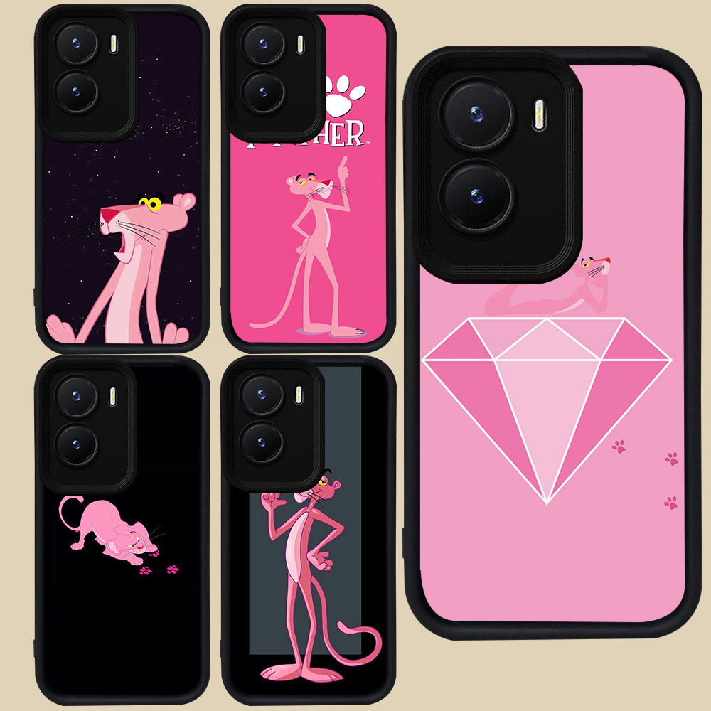 ปลอกสีดําสําหรับ VIVO Y16 T4 IQOO 13 Z10 Z9X Y35 Z9 Y75 Y55 Y22s Y01 Y15a Y15s Y56 Y22 5G R121 Pink 