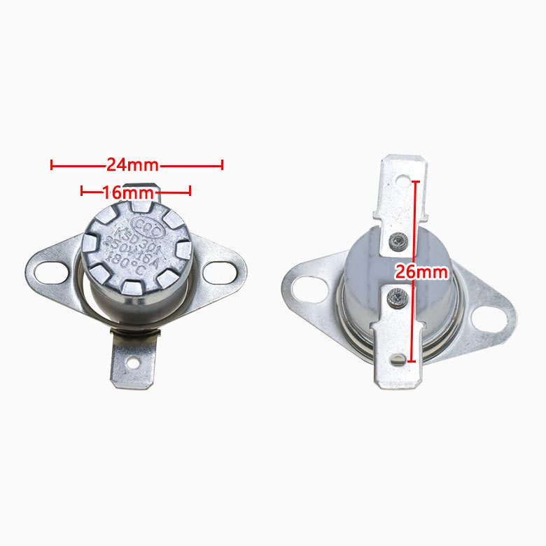 สวิตช์ควบคุมอุณหภูมิ KSD301 250V16A Anti-Dry Burning Thermostat Surge Protector สวิตช์เทอร์โมสตัท