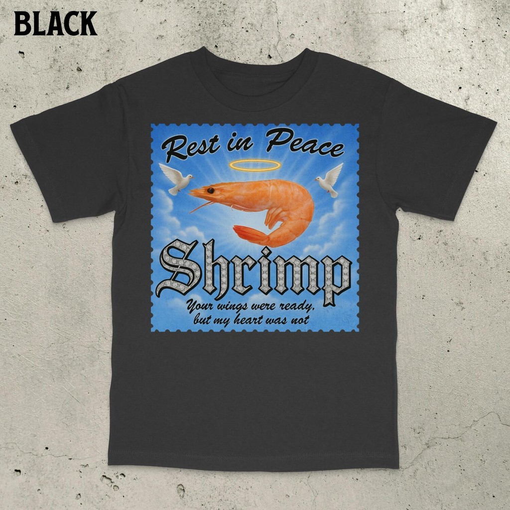 พักผ่อนในสันติภาพกุ้งตลก Meme เสื้อโง่ Meme เสื้อสมอง Rot เสื้อที่ไม่เหมาะสม Gag Gen Z Meme Dumbest 