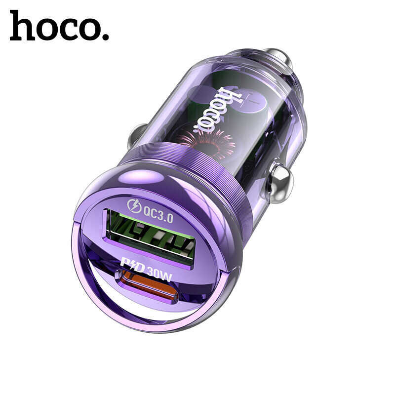 [2024]Hoco Z53a Usb-C Pd30w Car Charger Dual Port Fast Charging Quick Charge 30W,Car Adapter Qc3.0